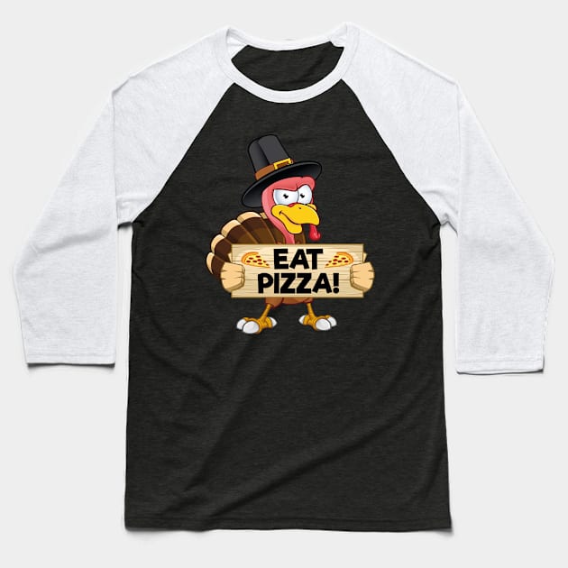 Turkey Eat Pizza Kids Adult Vegan Funny Thanksgiving Baseball T-Shirt by trendingoriginals